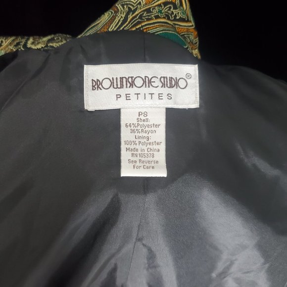 Vintage Brownstone Studios Petites Beautiful Paisley Embroidered Jacket SZ. SP - Picture 11 of 12